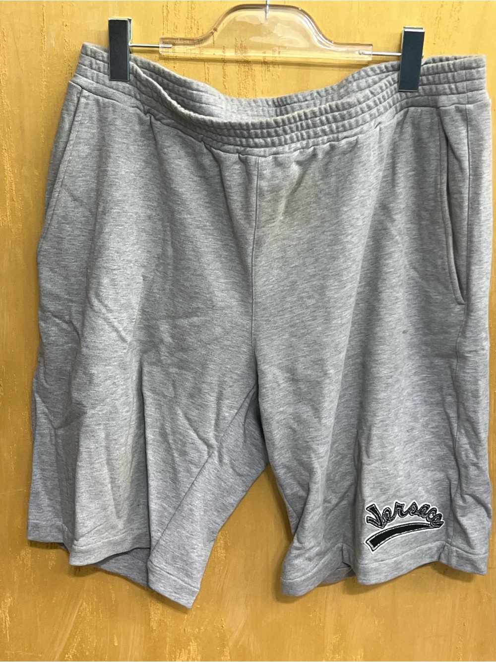 Versace Light Gray Men's Athletic Shorts with Logo